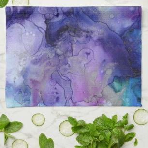 Purple watercolor tea towel