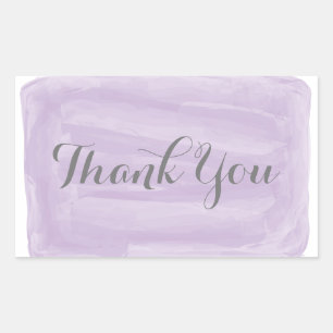 Purple Watercolor Thank You Stickers