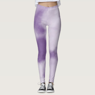 Purple Watercolor Tie Dye Abstract Leggings