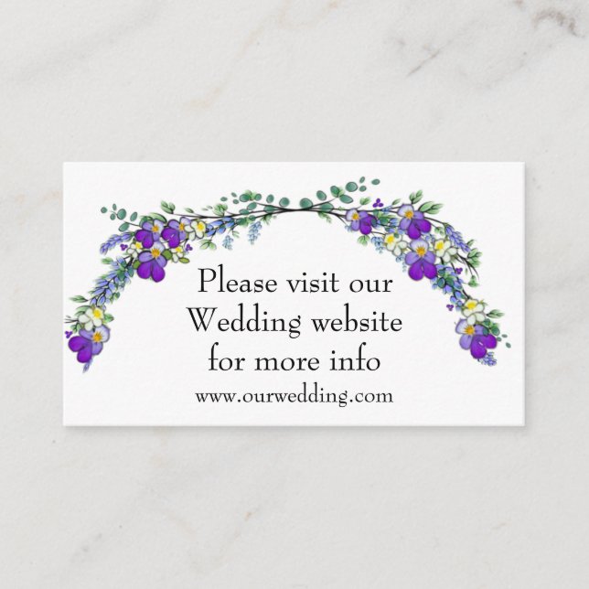 Purple watercolor violet Lavender Eucalyptus   Enclosure Card (Front)