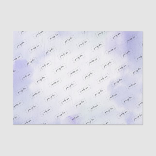 Purple Watercolor Wash Custom Business Logo Tissue Paper (Front)