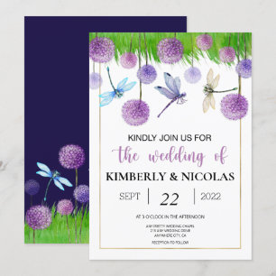 Purple Watercolor Wedding Invitation
