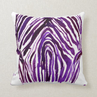 Purple Watercolor Zebra Cushion