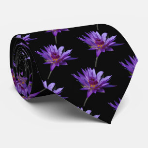 Purple Waterlily Lotus Tie