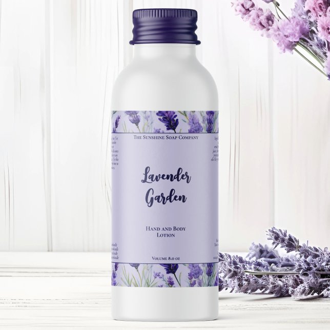 Purple waterproof lavender cosmetics bottle label (Creator Uploaded)