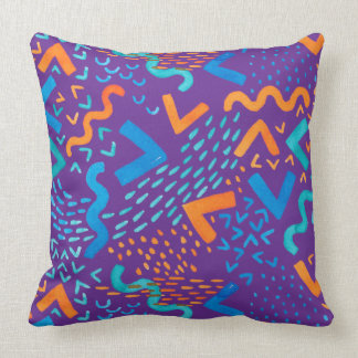 Purple Wave Bright Abstract Watercolor Patterns Cushion