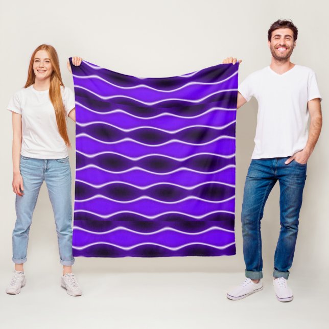 Purple Wave Fleece Blanket (In Situ)