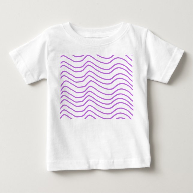 Purple Wave Pattern Kids T-Shirt (Front)