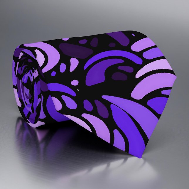 Purple Waves Abstract Pattern Tie (Creator Uploaded)