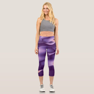 Purple waves capri leggings