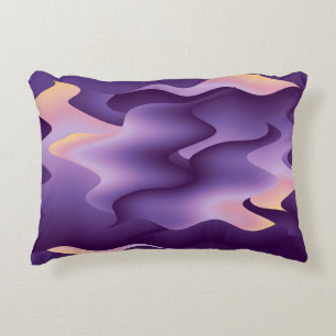 Purple waves decorative cushion