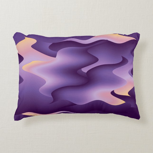 Purple waves decorative cushion (Front)