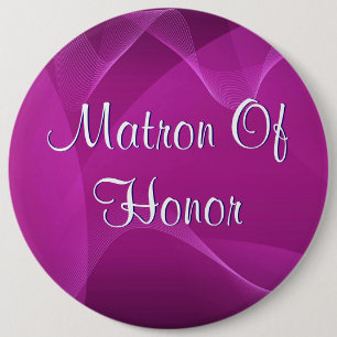 Purple Waves Matron Of Honour 6 Cm Round Badge