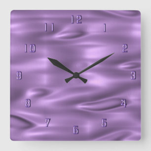 Purple Waves Purple Numbers Wall Clock