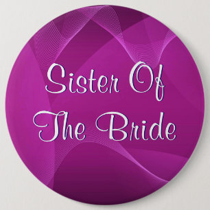 Purple Waves Sister Of The Bride 6 Cm Round Badge