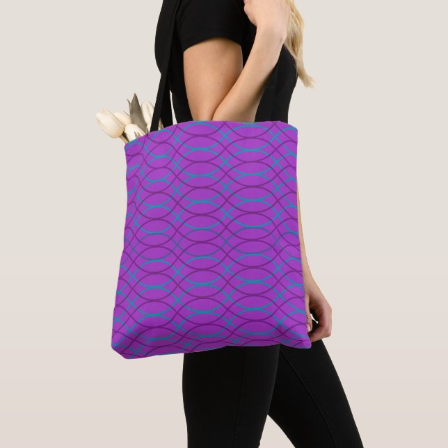 Purple Waves  Tote Bag (Close Up)