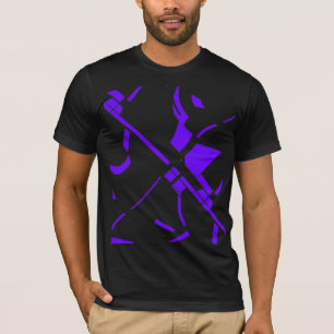 Purple Wavy Lines Abstract Contemporary MCM Look T-Shirt