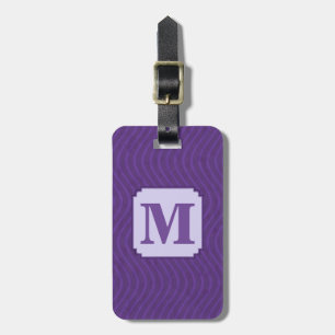 Purple Wavy Lines Pattern Luggage Tag