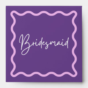 Purple Wavy Minimalist Bridesmaid Envelope