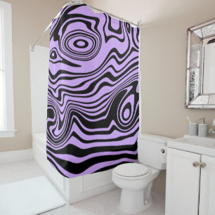 Purple Wavy Striped Shower Curtain or Choose Colou