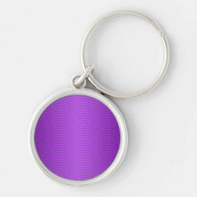 Purple Wavy Stripes Key Ring (Front)
