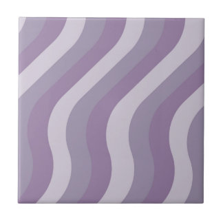 Purple Wavy Stripes Pattern Retro Y2K Chic Tile