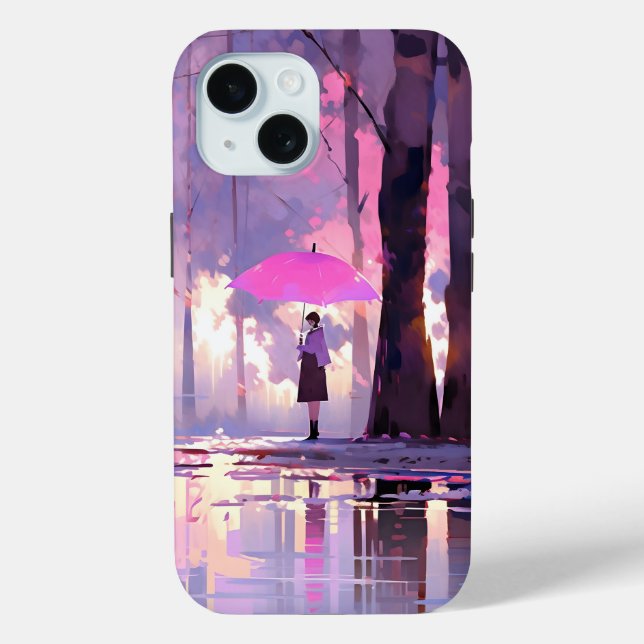 Purple Weather Anime Impressionism Case-Mate iPhone Case (Back)