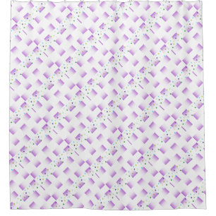 Purple Weave and Dots Shower Curtain