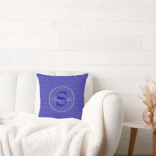 Purple Weave Glitzy Framed Monogram Cushion