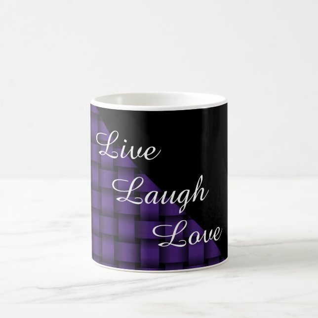 Purple Weave Pattern w/Black Coffee Mug (Center)