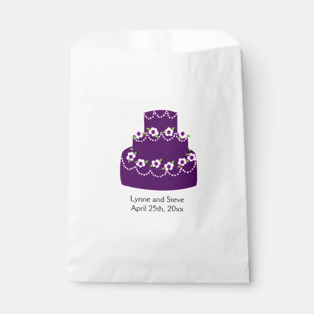 Purple Wedding Cake Favour Bags (Front)