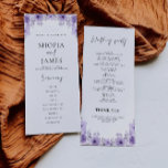 Purple Wedding Ceremony Program Template<br><div class="desc">Walk your loved ones through every step of your ceremony with our Wedding Programs Template. The names of you and your partner swirl at the top of every card with your unforgettable moments. Match your wedding theme perfectly when you customise with endless combinations of colours and fonts!</div>