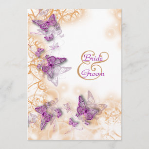 Purple wedding engagement anniversary invitation