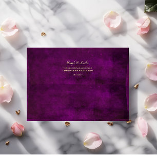 Purple Wedding Envelope, Mandala liner Envelope