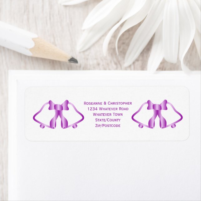 Purple Wedding Invitation Return Address Label (Insitu)