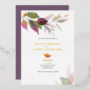 Purple Wedding Invitations for Fall