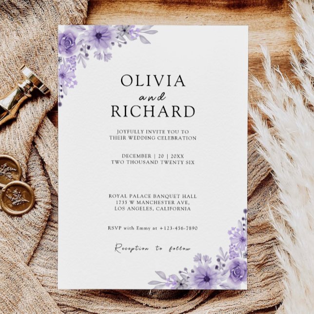 Purple Wedding Invites Template (Purple Wedding Invites Template)