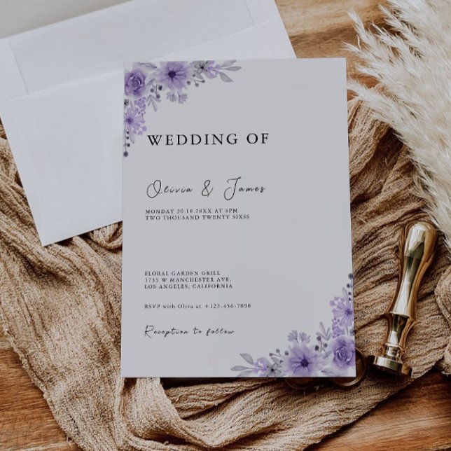 Purple Wedding Invites Template (Purple Wedding Invites Template)