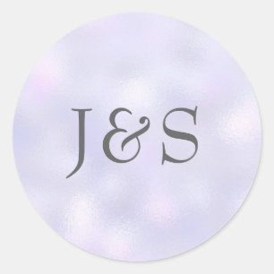 Purple wedding personalised initial stickers
