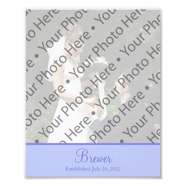 Purple Wedding Photo Prints with Custom Text (Front)
