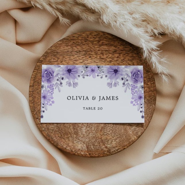 Purple Wedding Place Cards Template (Purple Wedding Place Cards Template)