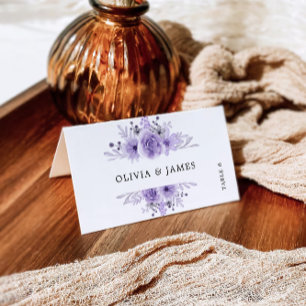 Purple Wedding Place Cards Template