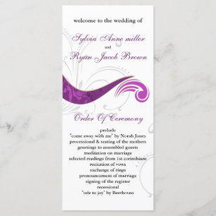 purple Wedding program Programme