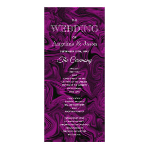 Purple Wedding Program Rack Card