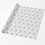 purple wedding ribbon heart wrapping paper<br><div class="desc">purple ribbon ribbon heart with rose bouquet on soft white textured background</div>