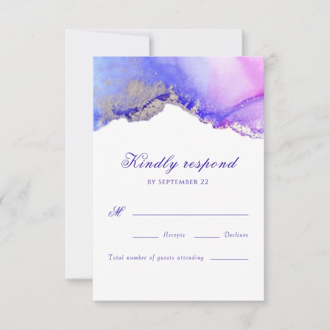 Purple Wedding RSVP Card (Front)