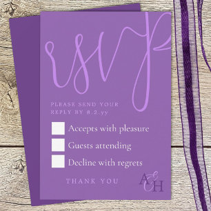 Purple Wedding RSVP Card