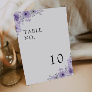 Purple Wedding Table Cards Template