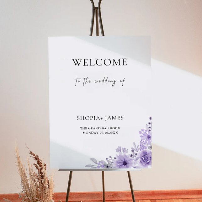Purple Wedding Welcome Sign (Purple Wedding Welcome Sign)