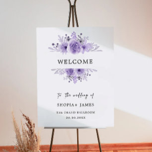 Purple Wedding Welcome Sign